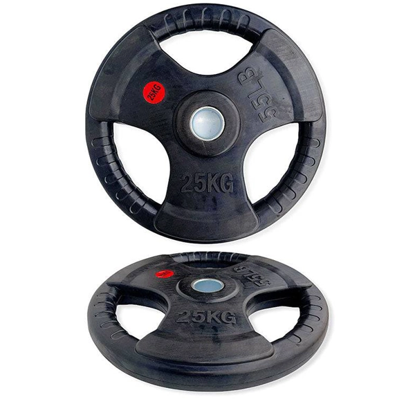 Olympic Weight Plates shown in the Plus Fitness catalogue