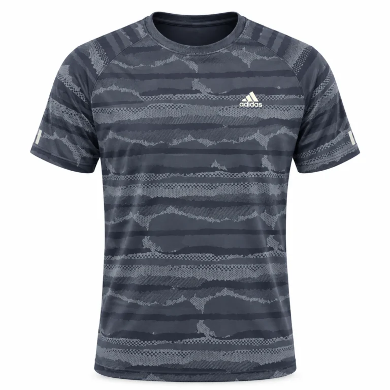 Adidas Abstract Stripe Training T-Shirt in Charcoal – front view studio mockup