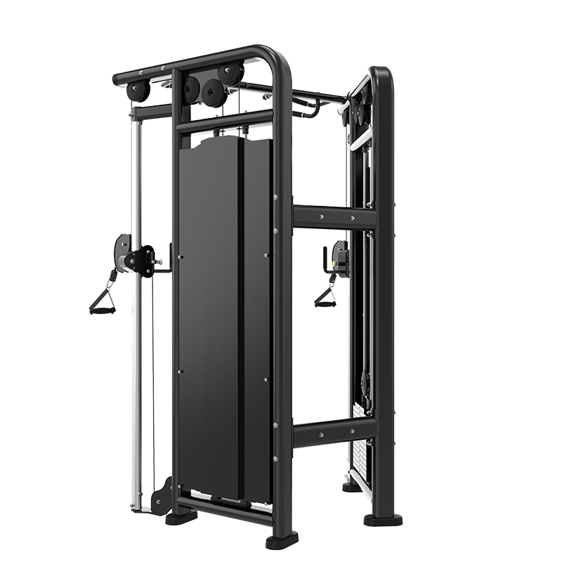 BH22 functional trainer rear angle showing frame and weight-stack covers