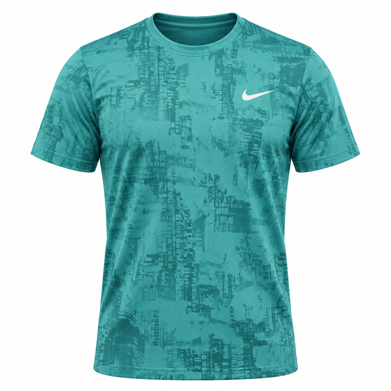 Nike Typography Print Training T-Shirt – Teal in Teal – front view studio mockup