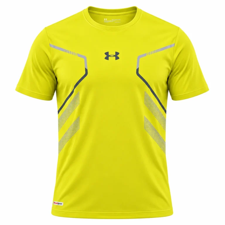 Under Armour Angular Graphic Training T-Shirt in Lime Yellow – front view studio mockup