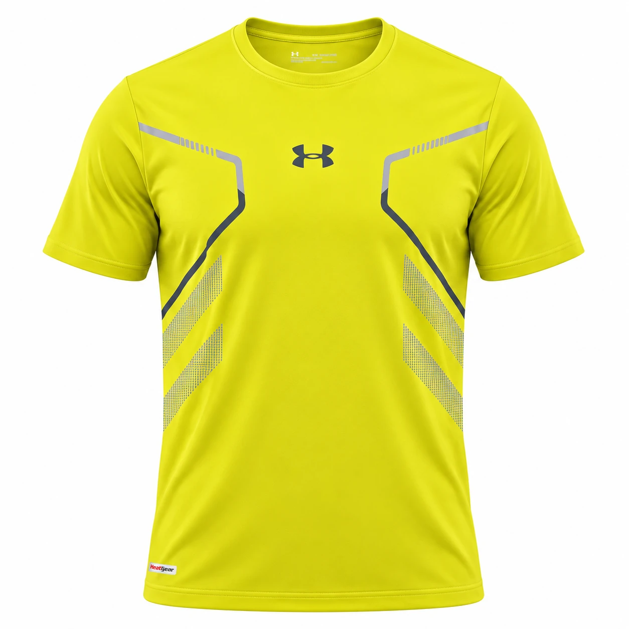 Under Armour Angular Graphic Training T-Shirt in Lime Yellow – front view studio mockup
