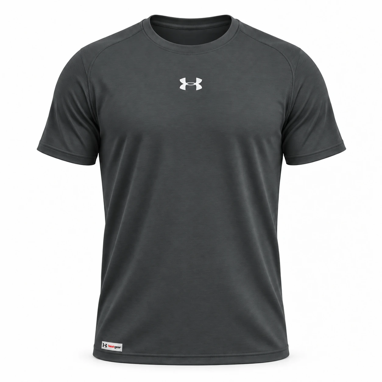 Under Armour Centre Logo Training T-Shirt — Charcoal — studio mockup — front