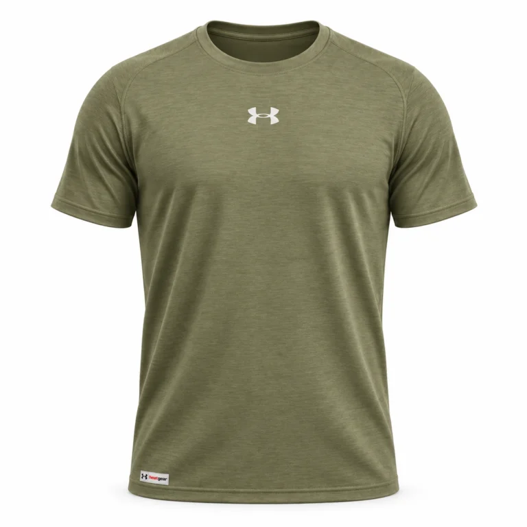 Under Armour Centre Logo Training T-Shirt — Olive Green — studio mockup — front