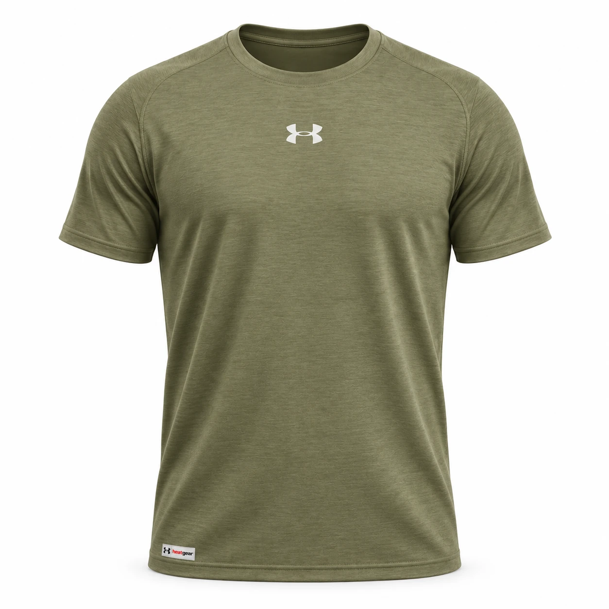 Under Armour Centre Logo Training T-Shirt — Olive Green — studio mockup — front