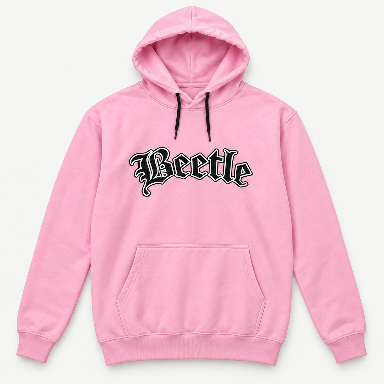 Zara Graphic Pullover Hoodie — Pink – Beetle, front view