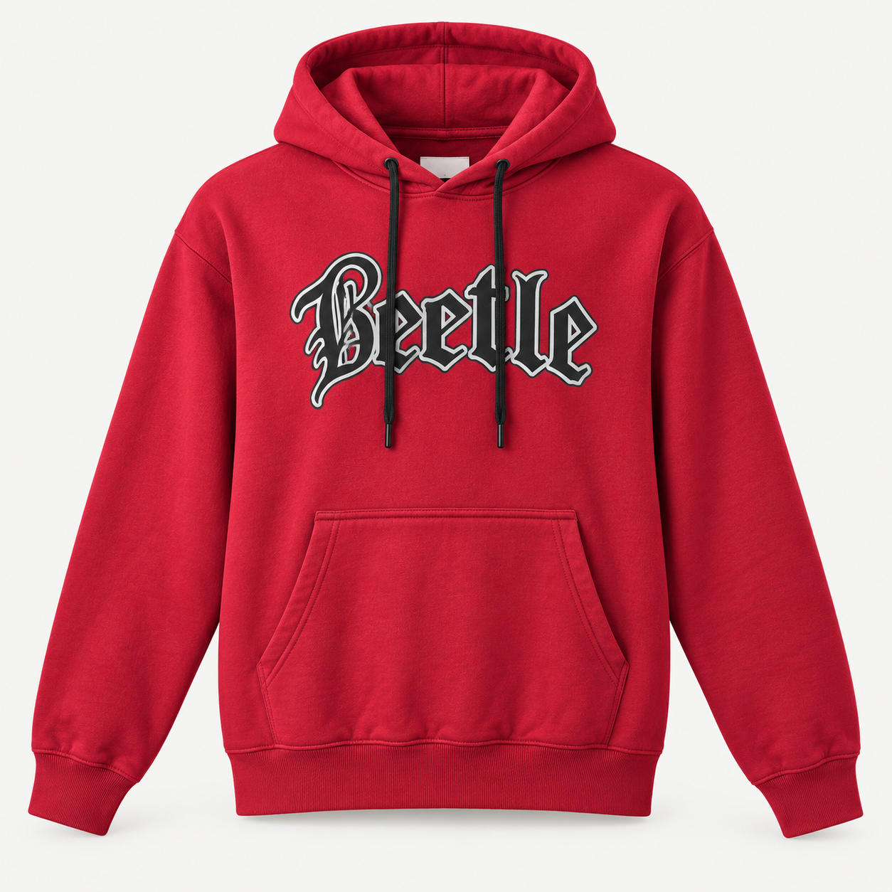 Zara Graphic Pullover Hoodie — Red – Beetle, front view